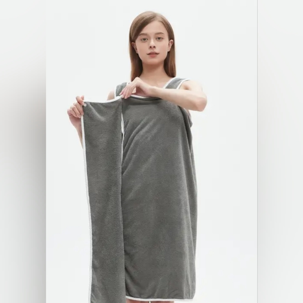 🟣 New Wrap Around Bath Towel  Best Fitting Sizes M&L Purple 🟣 - Picture 4 of 5